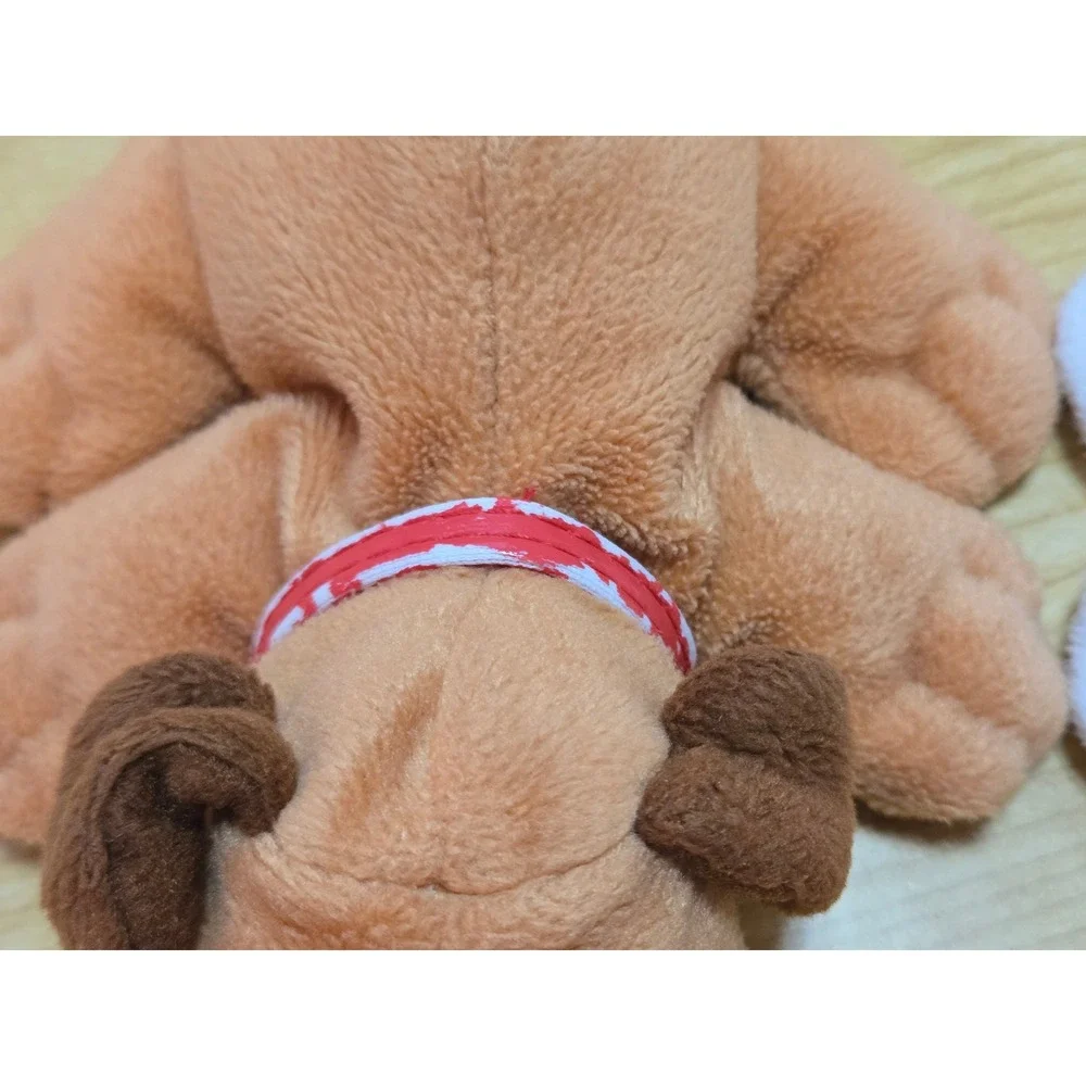 Vintage 2007 Pound Puppies Plush Set Tan Brown White Spotted Dog 6‎ Inch 2pc